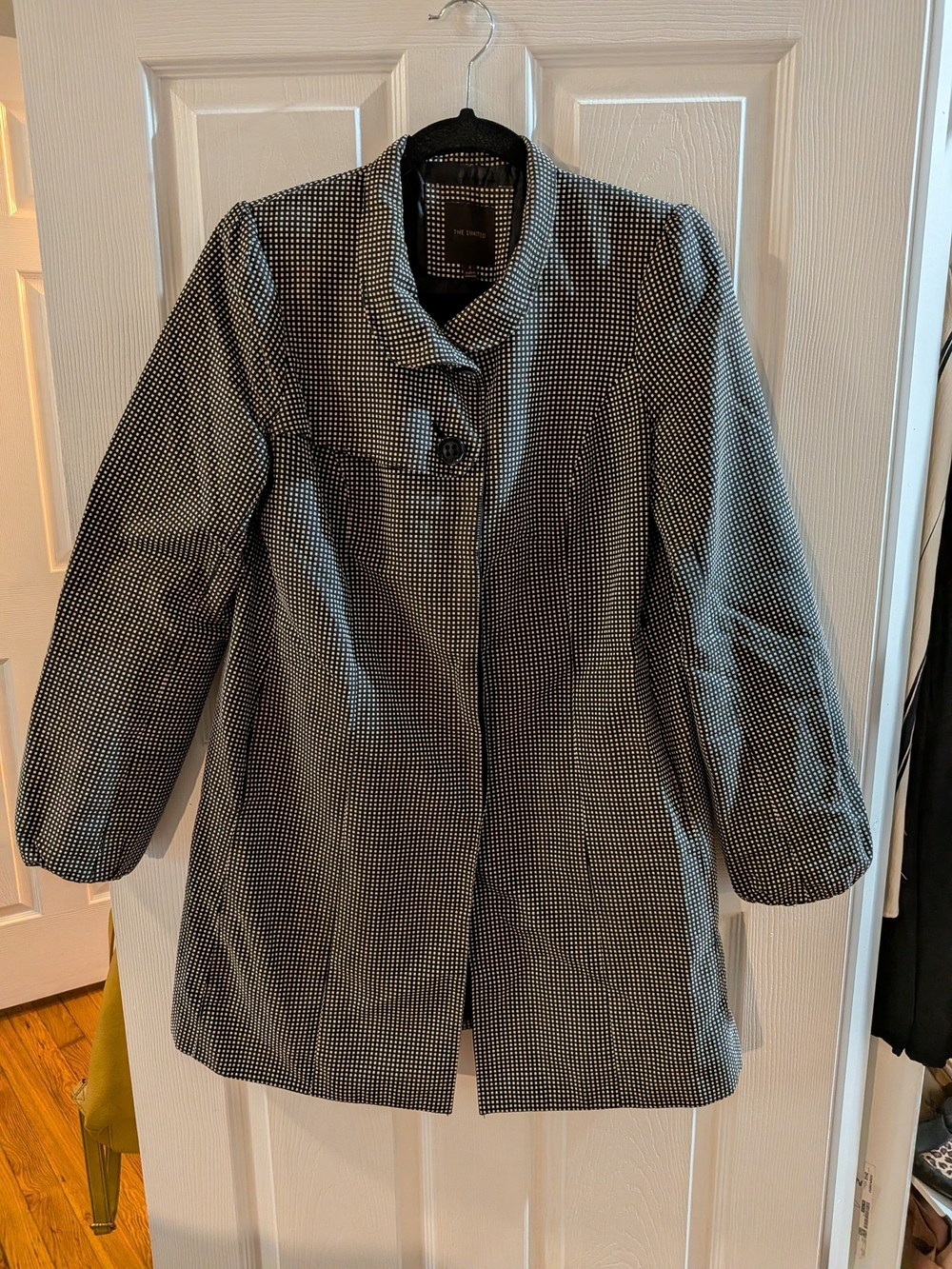 The Limited Black and White Patterned Pea Coat